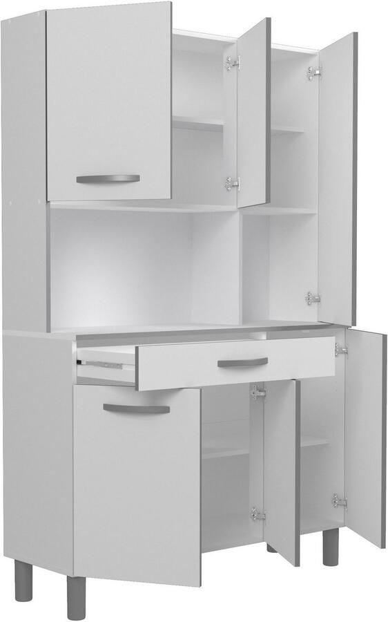 Parisot Buffetkast Season 22 gemaakt in Europa veel opbergruimte 6 deuren planken en werkblad lade ideaal voor kleine ruimtes (1 stuk) - Foto 4