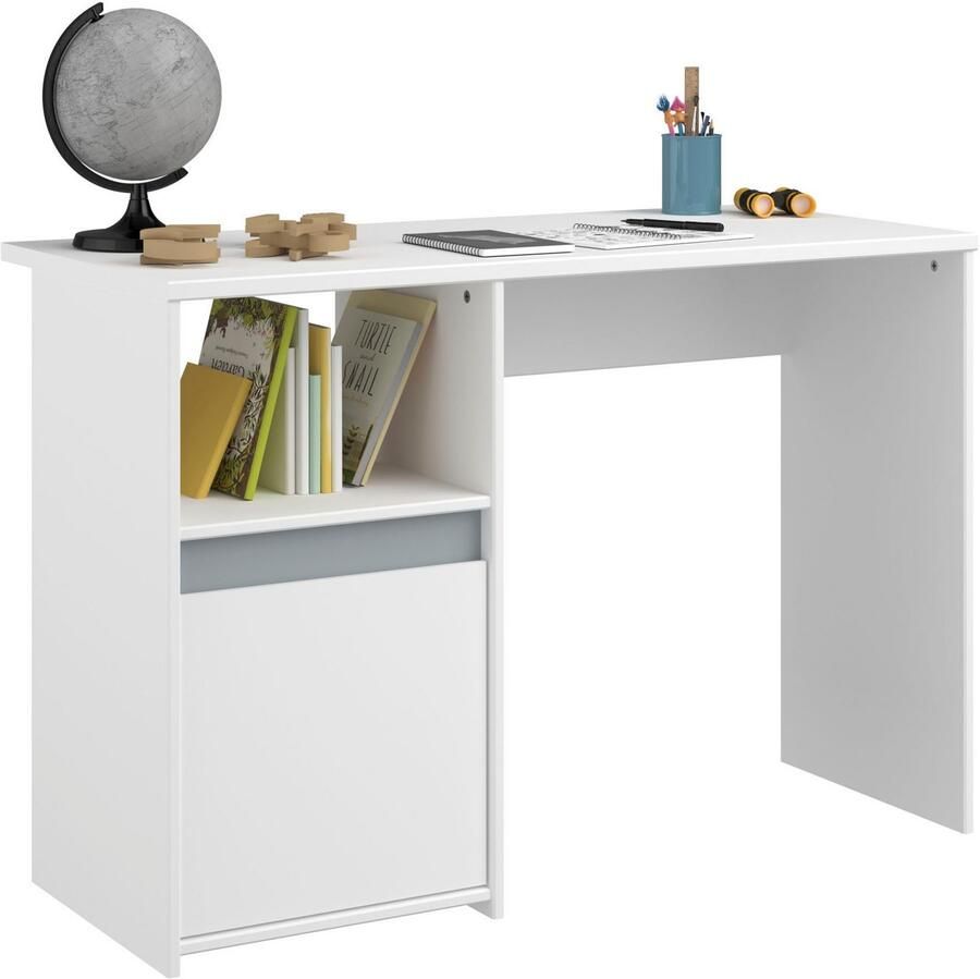 Parisot Bureau Rue 110cm met kast wit grijs of wit roze