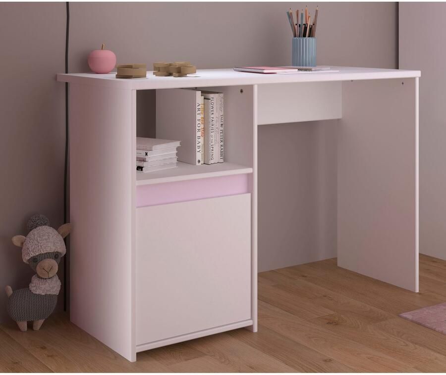 Parisot Bureau Rue 110cm met kast wit grijs of wit roze - Foto 3