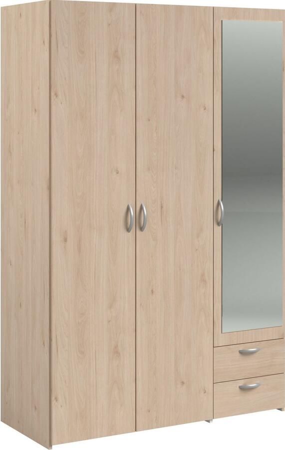 Parisot VARIA kast Eiken en wit decor 3 deuren 2 laden Rechterdeur met spiegel 120 3 x 185 x 51 7 - Foto 2
