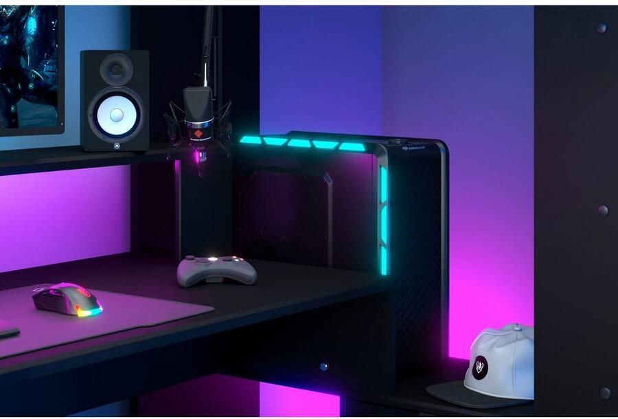 Parisot Hoogslaper Gaming-bed met bureau USB-aansluiting LED veel opbergruimte - Foto 7