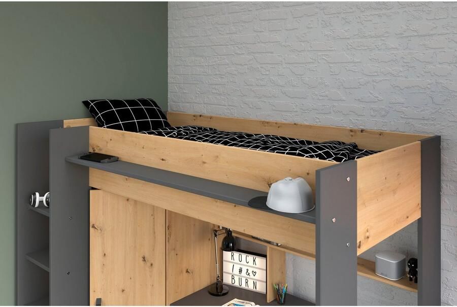 Parisot Hoogslaper Heavy All-in-one met kledingkast bureau ladder bergruimte - Foto 9