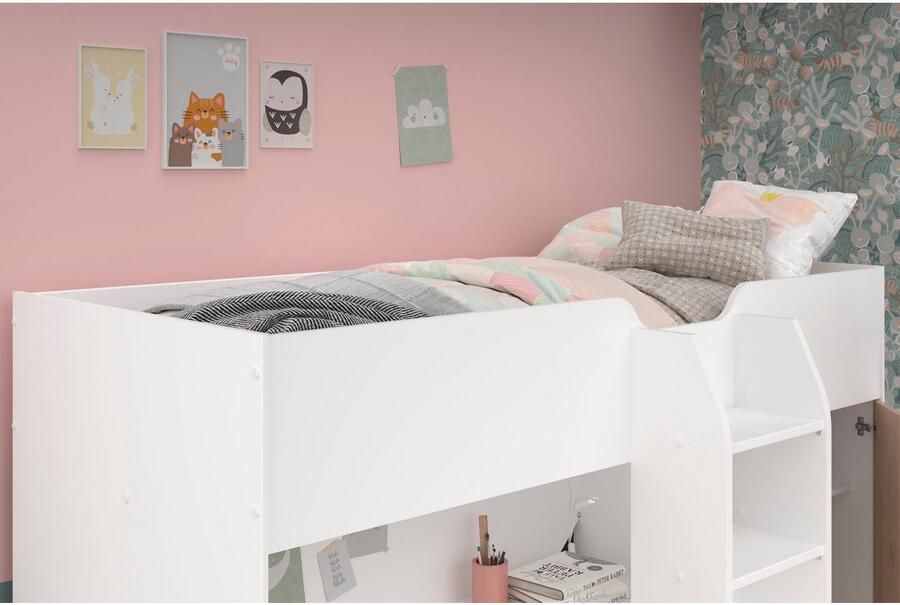 Parisot Lit Combiné avec Bureau Rangements et Penderie 90x200 cm Tom - Foto 7