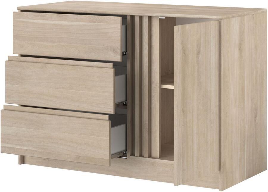 Parisot Commode Tokio 77 cm-3 lades 1 draaideur-eikdecor - Foto 7