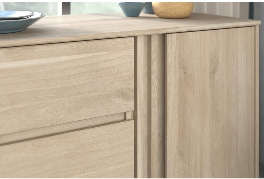 Parisot Commode Tokio 77 cm-3 lades 1 draaideur-eikdecor - Foto 8