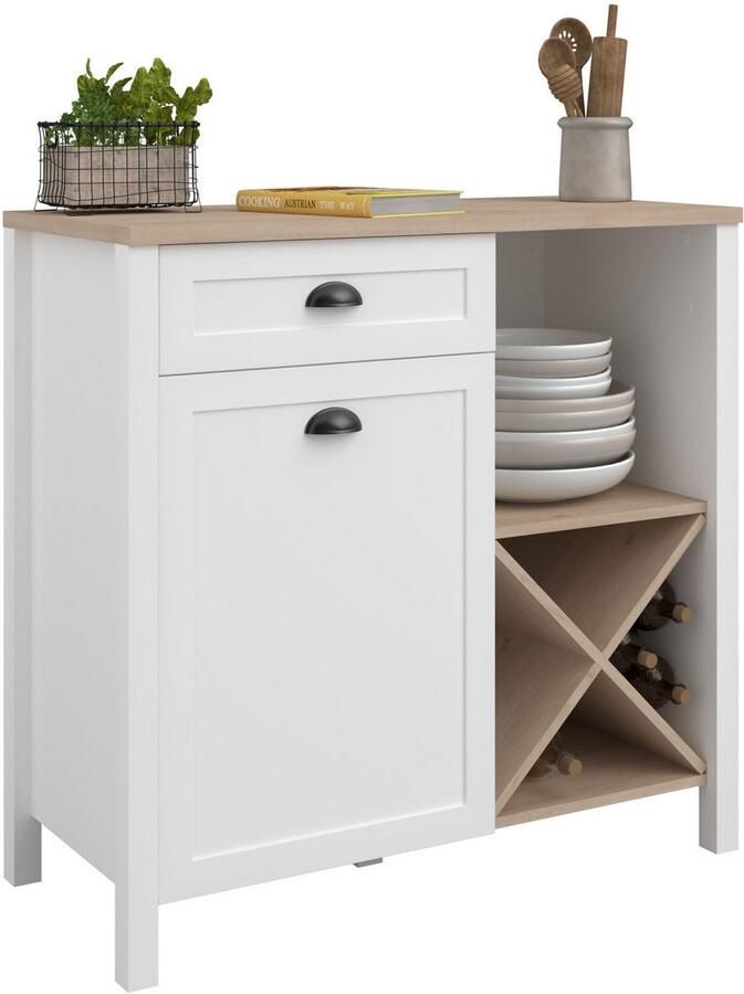 Parisot Kastenset Cottage 1 Veel opbergruimte flessenrek metalen handgrepen MDF melamine gecoat (set 2-delig) - Foto 3