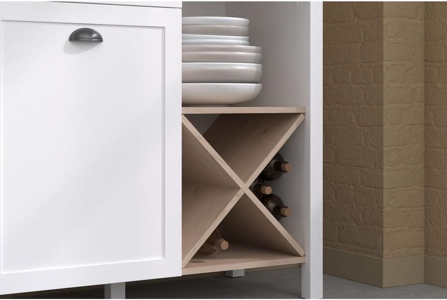 Parisot Kastenset Cottage 1 Veel opbergruimte flessenrek metalen handgrepen MDF melamine gecoat (set 2-delig) - Foto 5