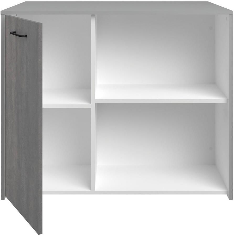 Parisot Kastenset Malice 5 buffet bijkast eiland op wielen Bijzetkast op wielen eiland met zitgelegenheid beton-look (3 stuks)