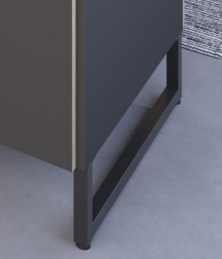 Parisot Kastenset Wave 1 Keuken kast buffetset keuken Deuren met softclose functie werkblad van eiken gefineerd (set 9 stuks) - Foto 2