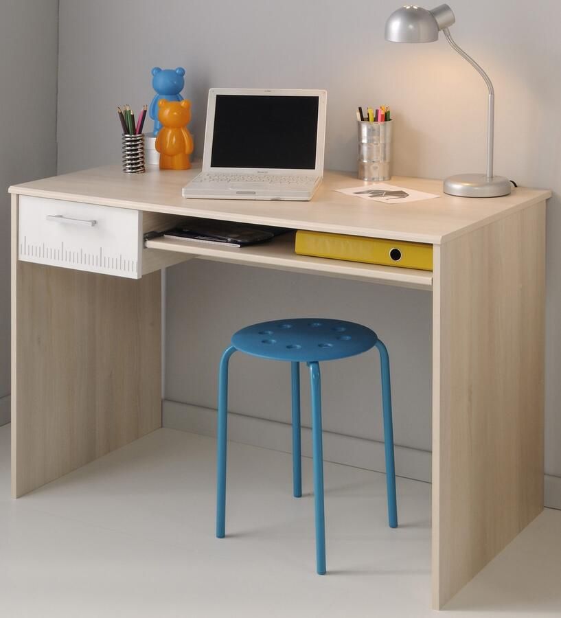Bureau Enfant avec Tiroir et Tablette Coulissante L108 5 cm Charly - Foto 3