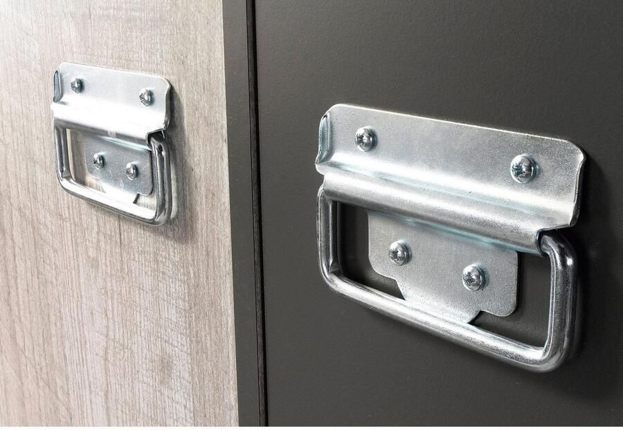 Actona Bureau Fabric eikenkleur grijs 114 1x107 9x56 4 cm Leen Bakker - Foto 2