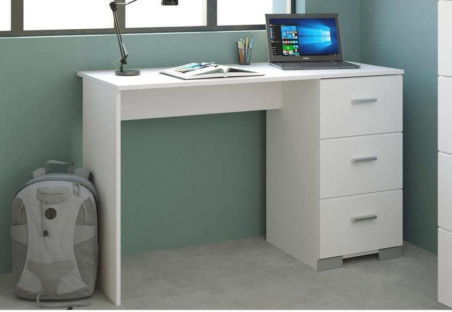 Parisot Bureau 3 tiroirs Décor Blanc L120 cm Galaxy - Foto 2