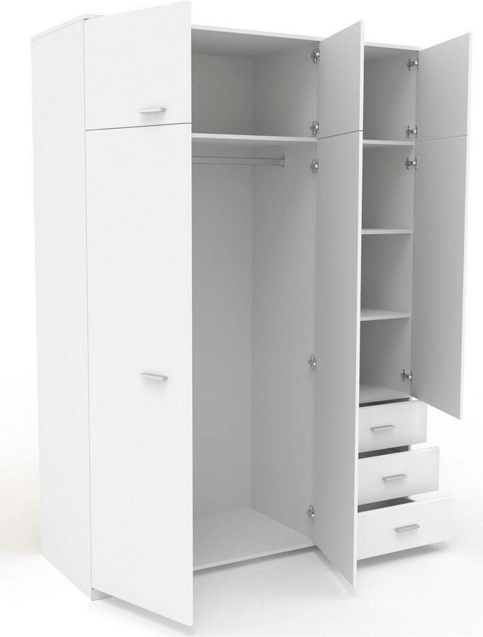 Parisot Kledingkast Galaxy 146cm met 6 deuren wit - Foto 4