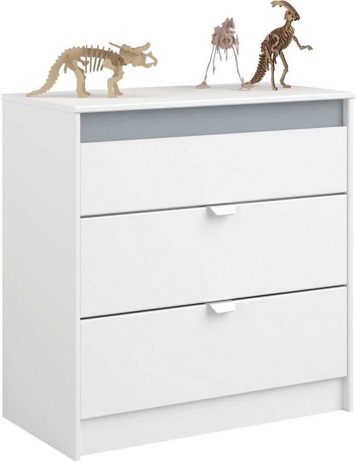 Parisot Commode Rue 78 cm met 3 lades wit grijs of wit roze - Foto 7