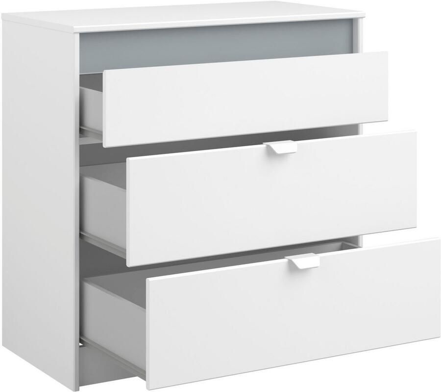 Parisot Commode Rue 78 cm met 3 lades wit grijs of wit roze - Foto 4