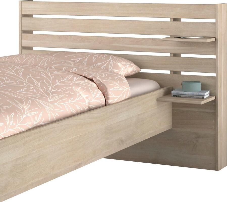 Kinderbedbed 90x190 200 cm eiken decor bedkop + 2 laden L121.5 x H88.6 x d216 8 cm - Foto 4