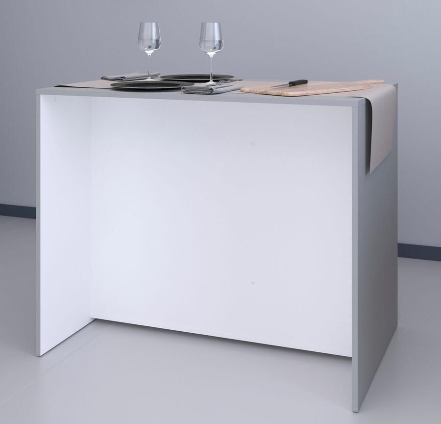 Parisot Multifunctionele kastenset Malice 6 buffet bijkast op wielen eiland Bijzetkast op wielen eiland met zitgelegenheid beton-look (3 stuks) - Foto 2