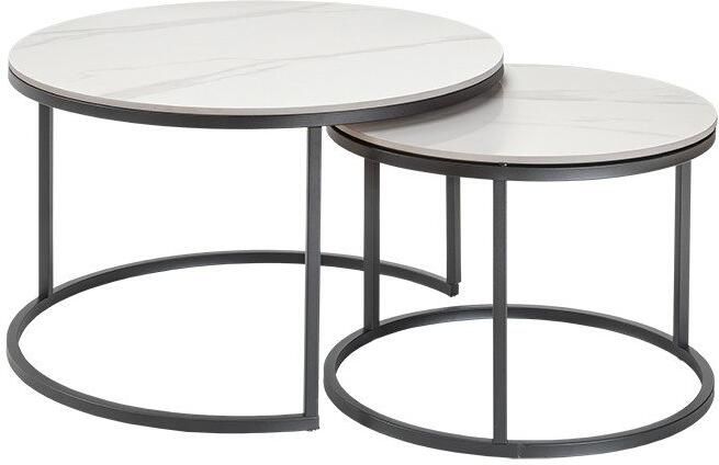 Paroli Salontafel Glanzende keramische oppervlakte bijzettafel (set 2 stuks) - Foto 1