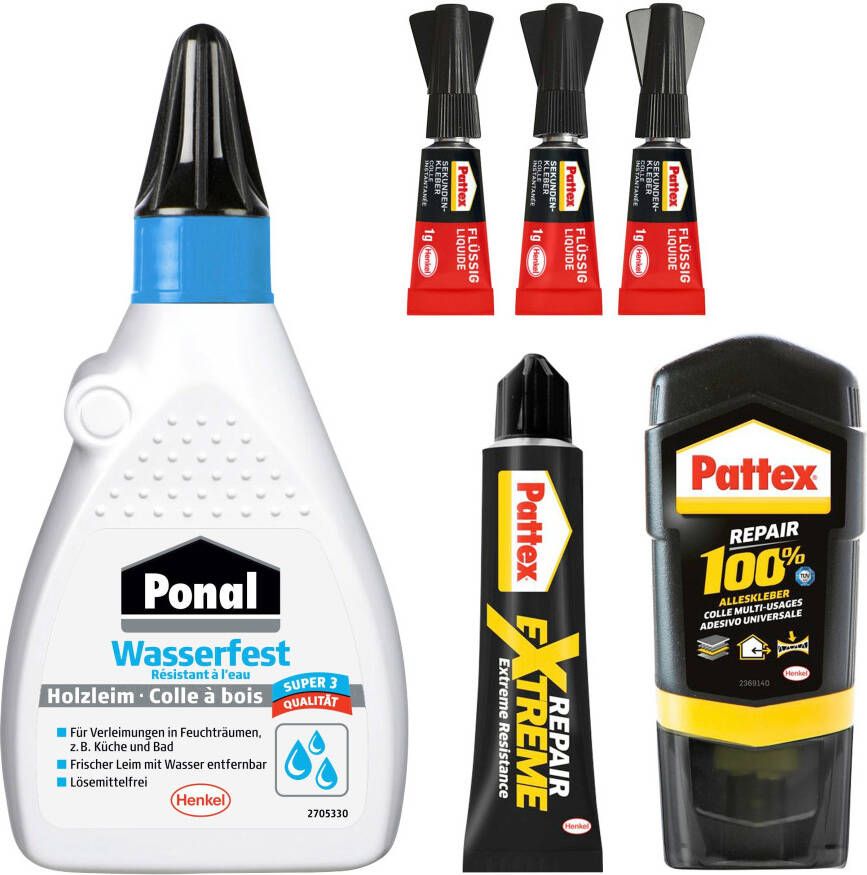 Pattex Lijm Secondelijm mini trio Repair extreme (set 4-delig)
