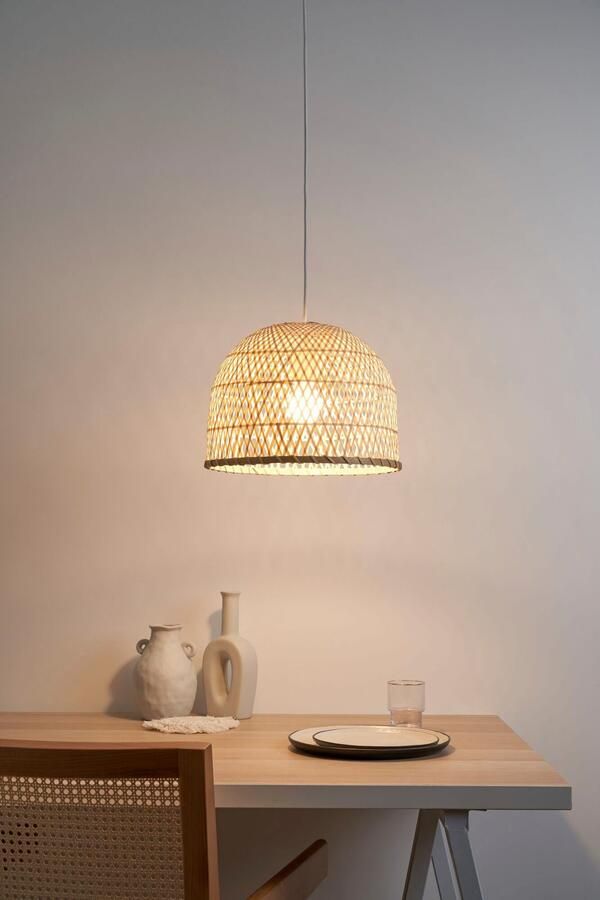 Pauleen Hanglamp Woody Pearl max20W beige wit 230V bamboe metaal (1 stuk) - Foto 7