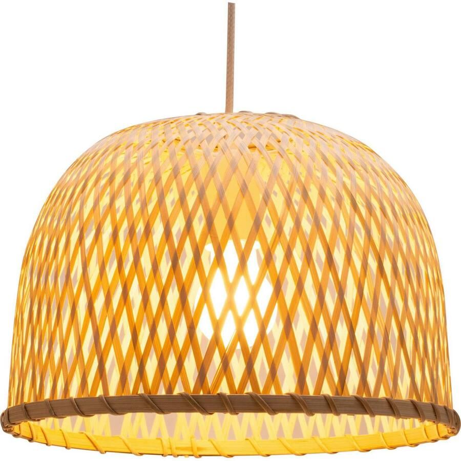 Pauleen Hanglamp Woody Pearl max20W beige wit 230V bamboe metaal (1 stuk)