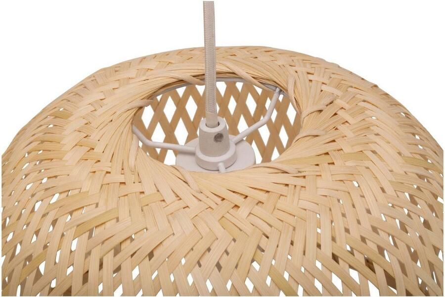 Pauleen Hanglamp Woody Pearl max20W beige wit 230V bamboe metaal (1 stuk) - Foto 5