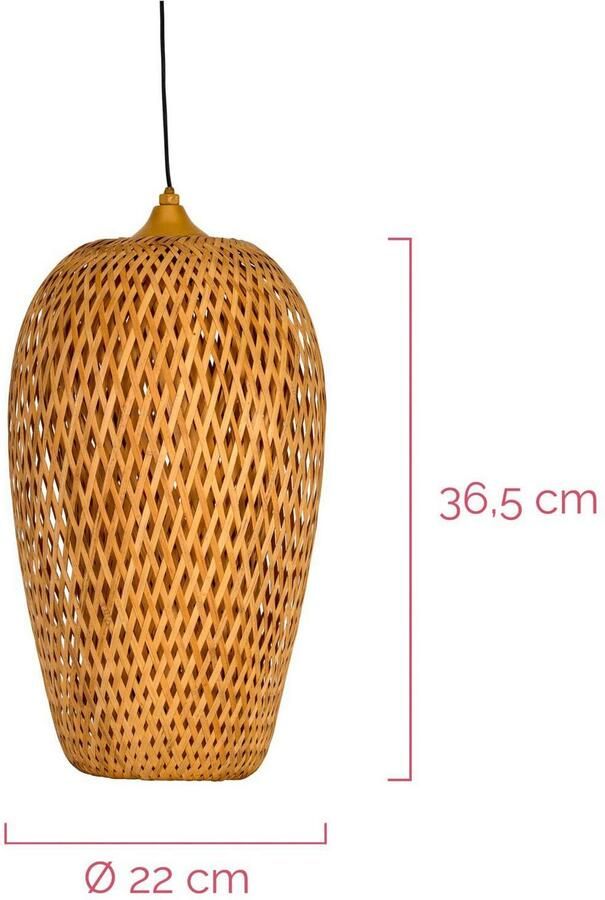 Pauleen Led-hanglamp Sunshine Bliss solarpendel outdoor bamboe rattan kunststof metaal (1 stuk) - Foto 4