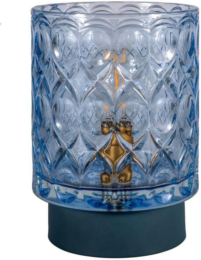 Pauleen Led-tafellamp Chic Glamour mobile blauw glas metaal - Foto 3