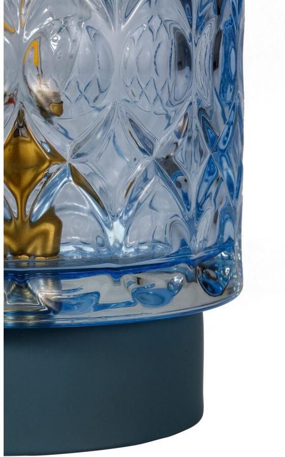 Pauleen Led-tafellamp Chic Glamour mobile blauw glas metaal - Foto 5