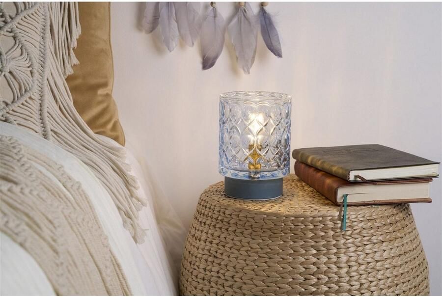 Pauleen Led-tafellamp Chic Glamour mobile blauw glas metaal - Foto 4