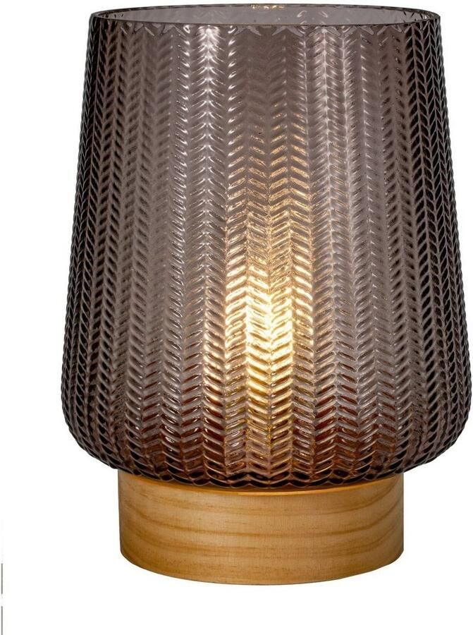 Pauleen Led-tafellamp Fancy Glamour mobile taupe glas hout