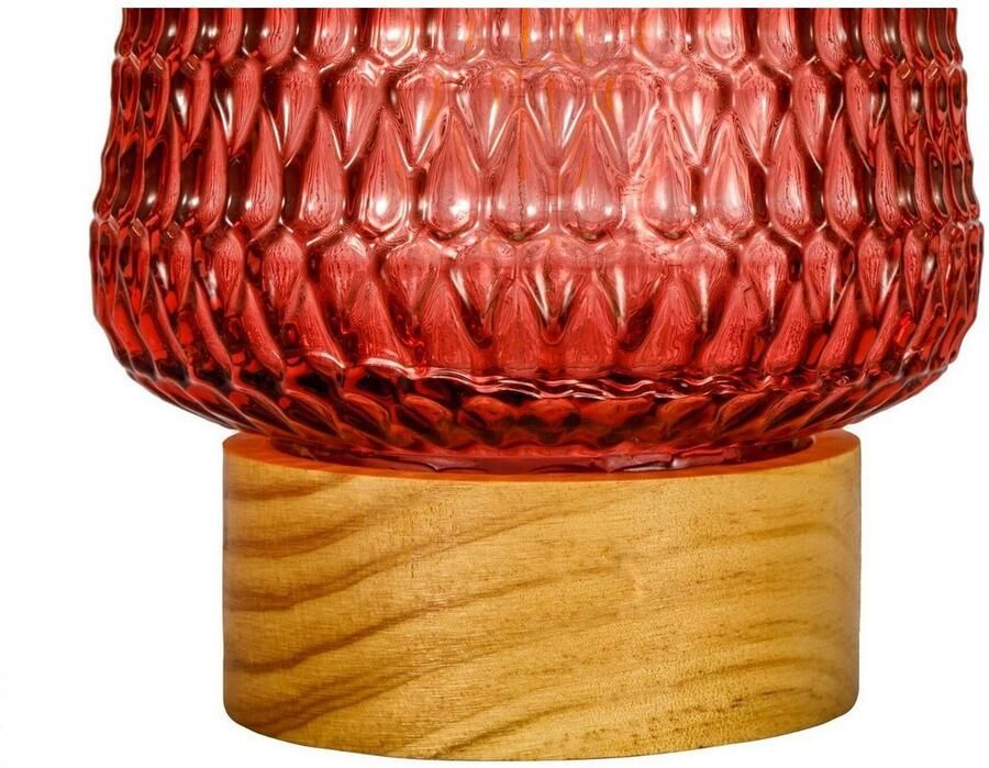 Pauleen Led-tafellamp Rose Glamour mobile roze glas hout - Foto 2