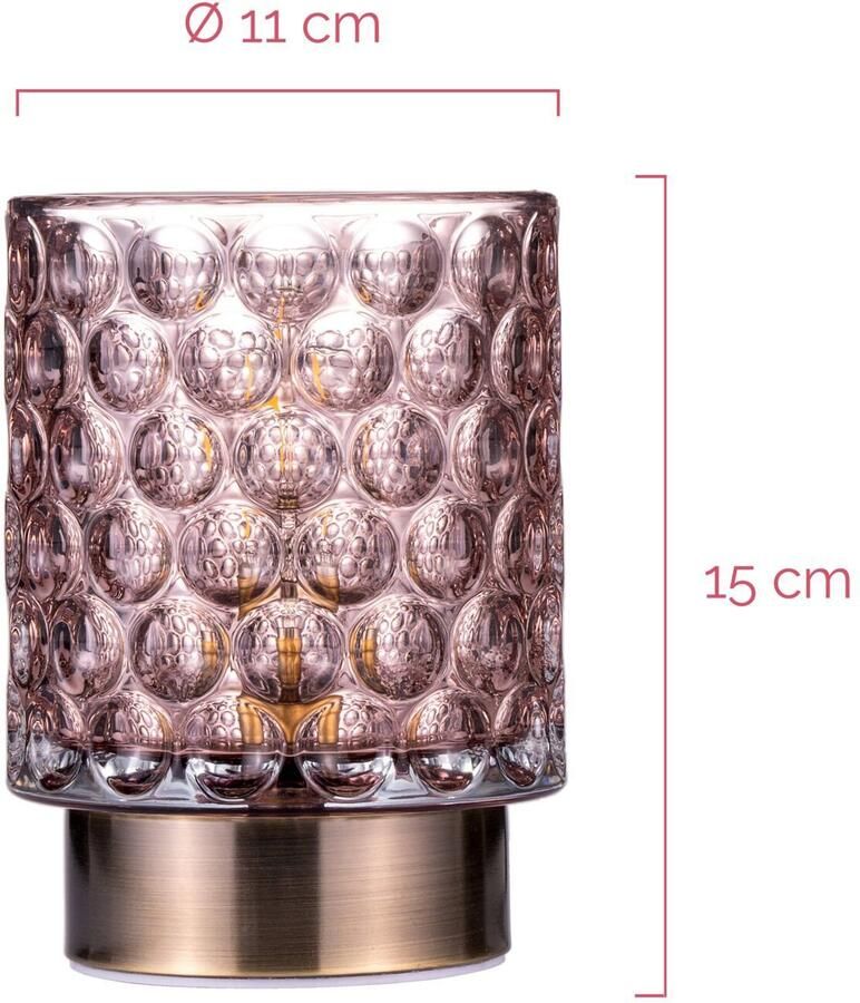 Pauleen Tafellamp Bright Glamour E14 op batterijen timerfunctie windlicht (1 stuk)