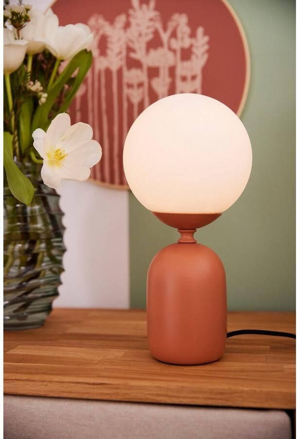 Pauleen Tafellamp Glowing Charm max 20W roestig rood wit keramiek