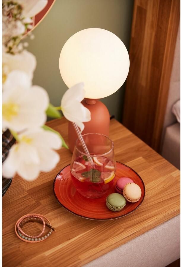 Pauleen Tafellamp Glowing Charm max 20W roestig rood wit keramiek - Foto 2