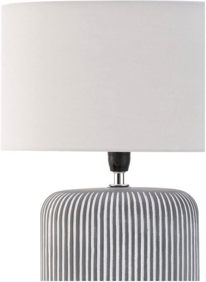 Pauleen Tafellamp Pure Shine max20W grijs wit 230V stof keramiek (1 stuk) - Foto 2