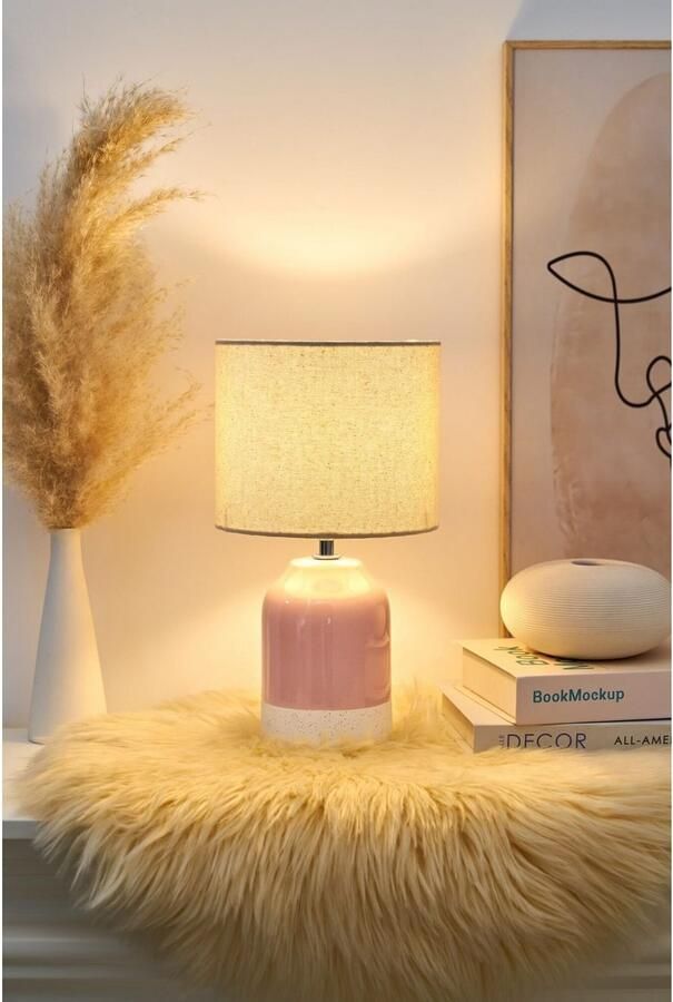 Pauleen Tafellamp Sandy Glow max. 20W 230V stoffen scherm keramiek Stoffen kap keramiek E14 Levering zonder lamp - Foto 4