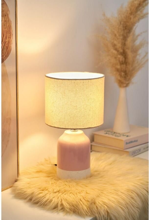 Pauleen Tafellamp Sandy Glow max. 20W 230V stoffen scherm keramiek Stoffen kap keramiek E14 Levering zonder lamp - Foto 3