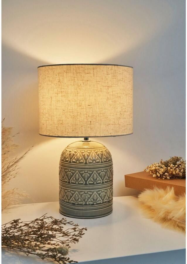 Pauleen Tafellamp Tender Pearl max20W beige 230V stof keramiek (1 stuk) - Foto 2