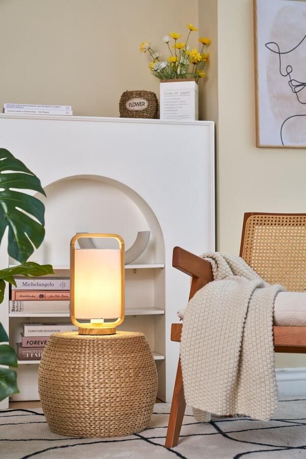 Pauleen Tafellamp Woody Charm max. 20W hout stof - Foto 6
