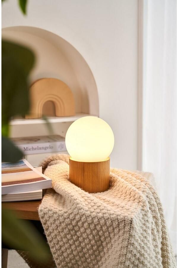 Pauleen Tafellamp Woody Shine glas esdoornhout 230V max. 3 5W wit hout natuur - Foto 4