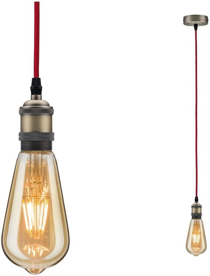 Paulmann Neordic Hanglamp Eldar E27 max. 60W Rood Nikkel geborsteld dimbaar Metaal - Foto 6