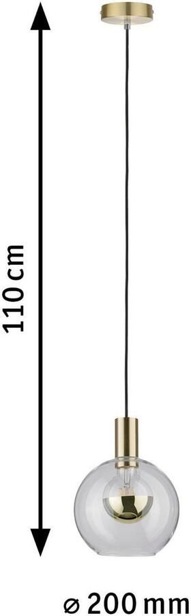 Paulmann Hanglamp Neordic Esben max. 1x20W Helder Geborsteld messing 230V Glas Metaal (1 stuk) - Foto 3