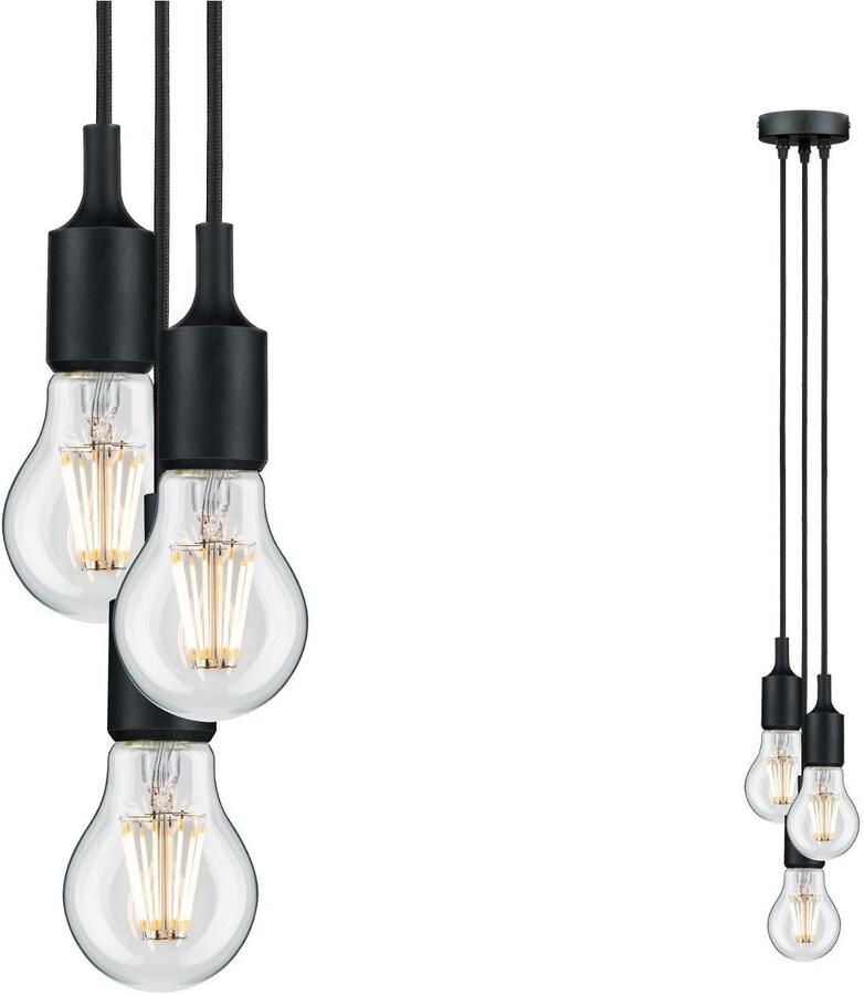 Paulmann 50382 Neordic Ketil hanglamp max. 3x20W E27 Zwart 230V silicon kunststof - Foto 9