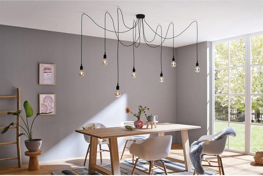 Paulmann 50390 Neordic Ketil hanglamp max. 7x20W E27 zwart 230V silicone metaal - Foto 3