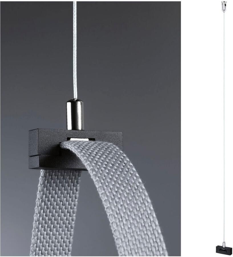 Paulmann Hanglamp ULine accessoires riem ophang 45x15mm zwart