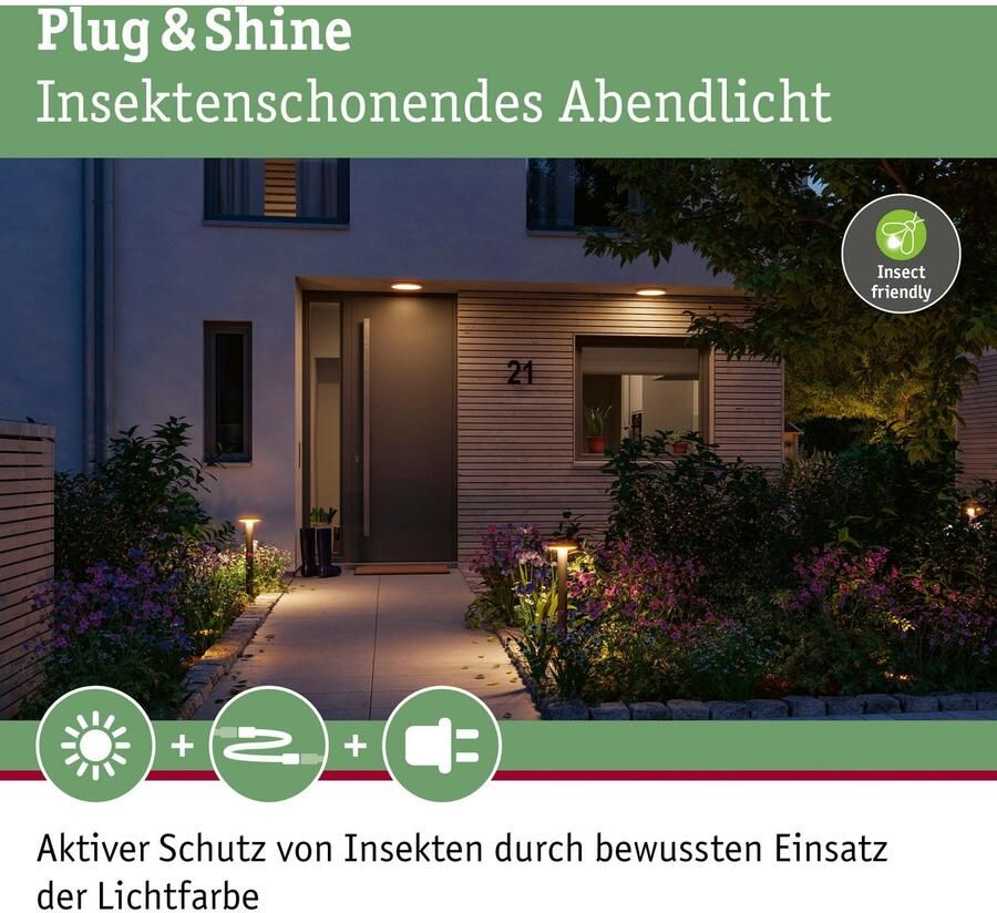 Paulmann Led-bolderlamp Buiten 230V Poller Plaat Insect friendly 2200-3000K IP44 (1 stuk) - Foto 3