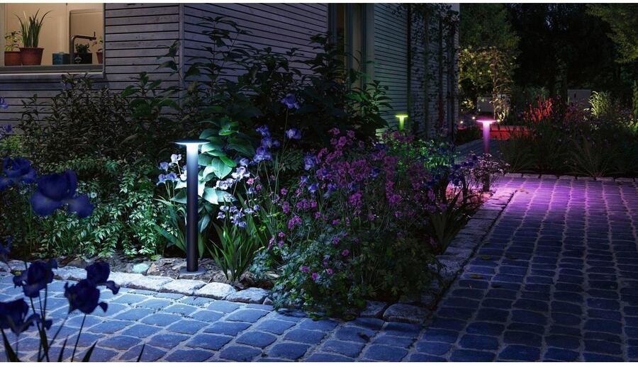 Paulmann Led-bolderlamp Buiten 230V Poller Plaat RGBW IP44 (1 stuk) - Foto 7