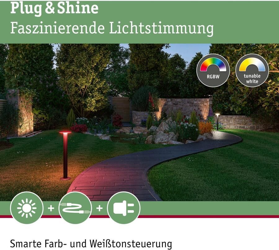 Paulmann Led-bolderlamp Buiten Plug & Shine Plaat RGBW IP44 (1 stuk) - Foto 4