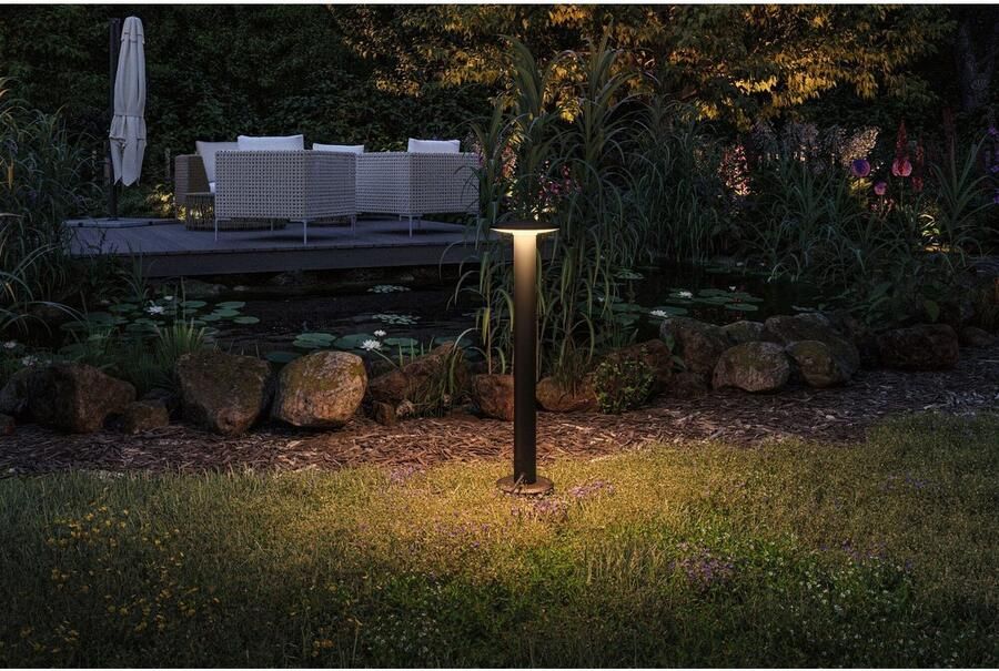 Paulmann Led-bolderlamp Plug & Shine Plaat Enkel lamp IP44 2200K 7W Antraciet (1 stuk) - Foto 5
